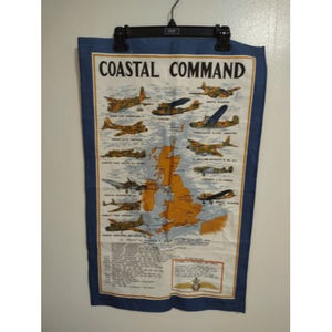 Vintage RAF Coastal Command Commemorative Cotton Tea Towel